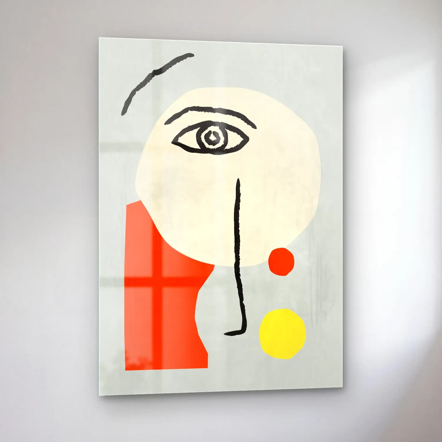 Bauhaus Soyut Yüz No. 14 cam tablo — sol açıdan görünüm