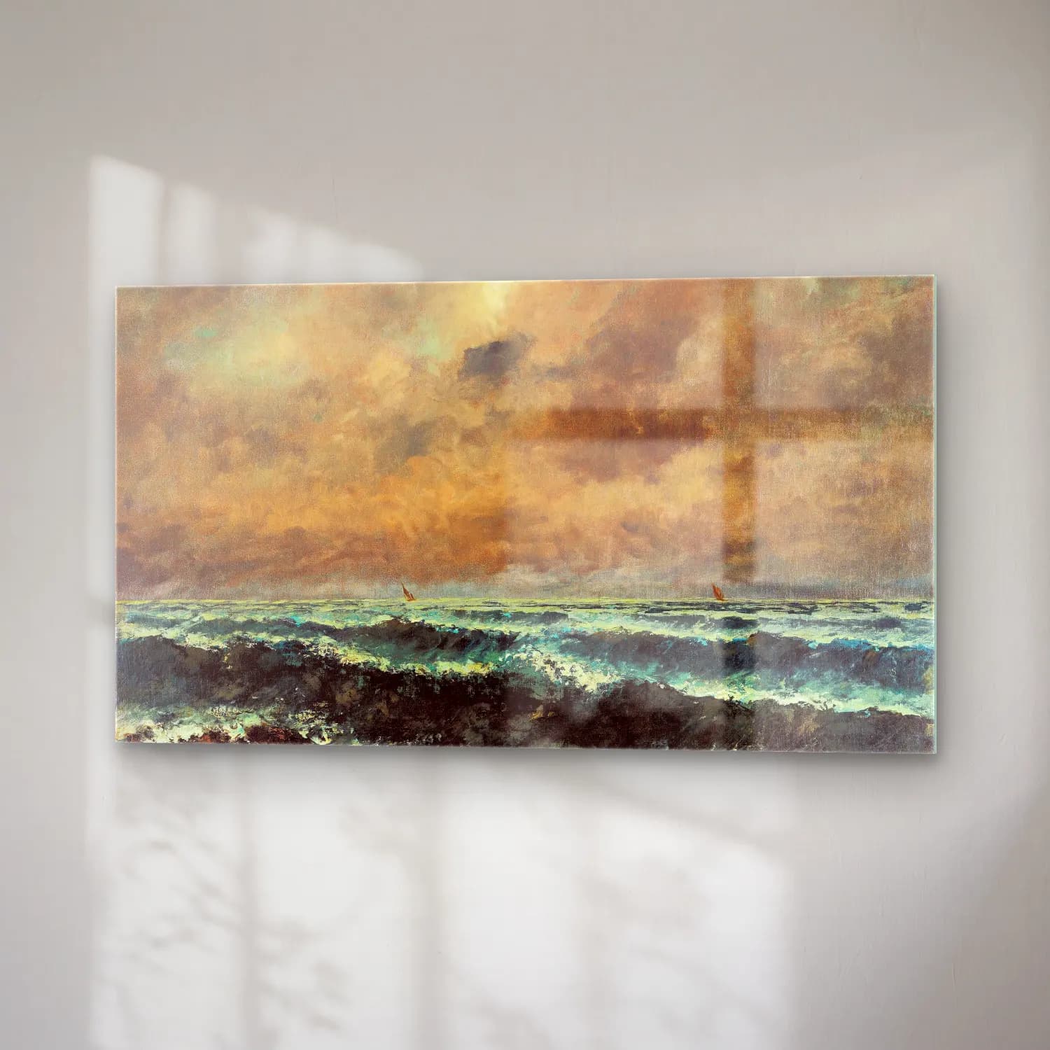Gustave Courbet – Autumn Sea cam tablo — sağ açıdan görünüm