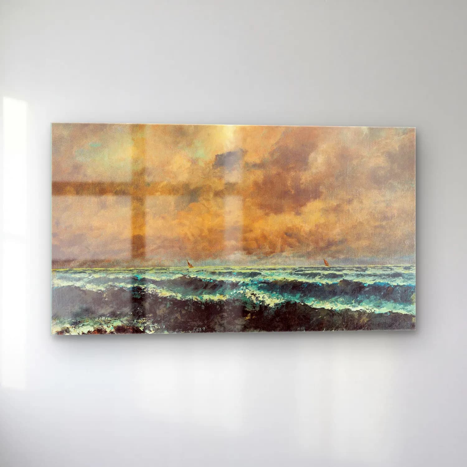 Gustave Courbet – Autumn Sea cam tablo — sol açıdan görünüm