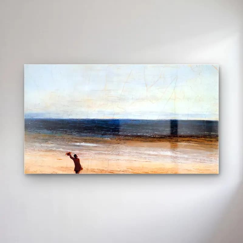 Gustave Courbet – The Sea at Palavas cam tablo — Gustave Courbet – The Sea at Palavas — empresyonist sahilde i̇nsanlar