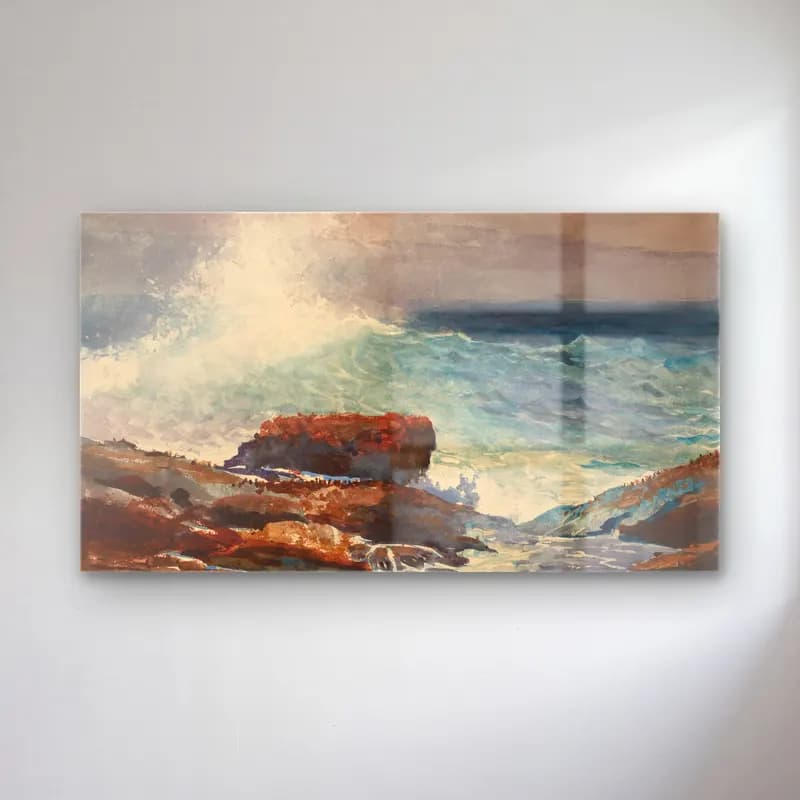 Winslow Homer – Incoming Tide, Scarboro, Maine cam tablo — Winslow Homer – Incoming Tide, Scarboro, Maine — suluboya fırtınalı denizde gemi