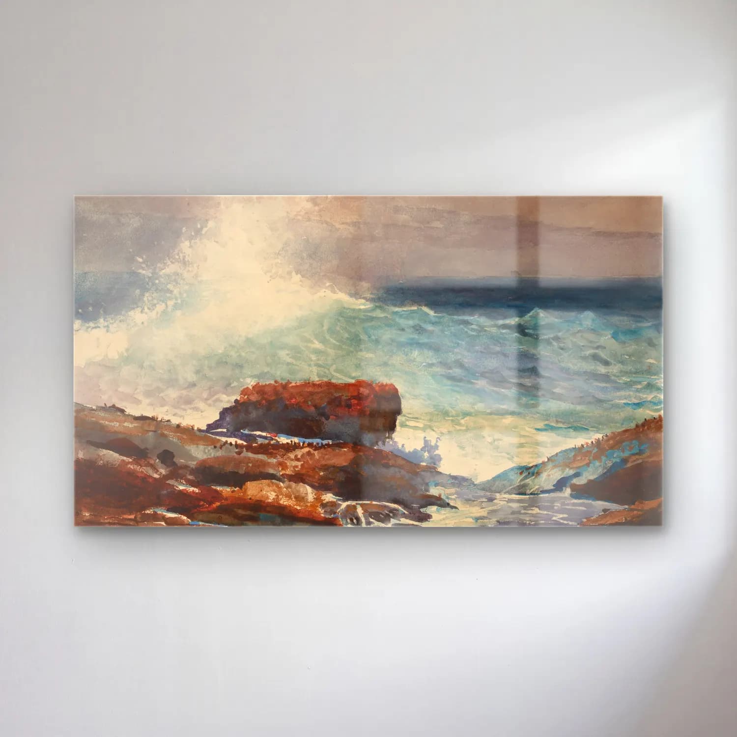 Winslow Homer – Incoming Tide, Scarboro, Maine cam tablo — Winslow Homer – Incoming Tide, Scarboro, Maine — suluboya fırtınalı denizde gemi