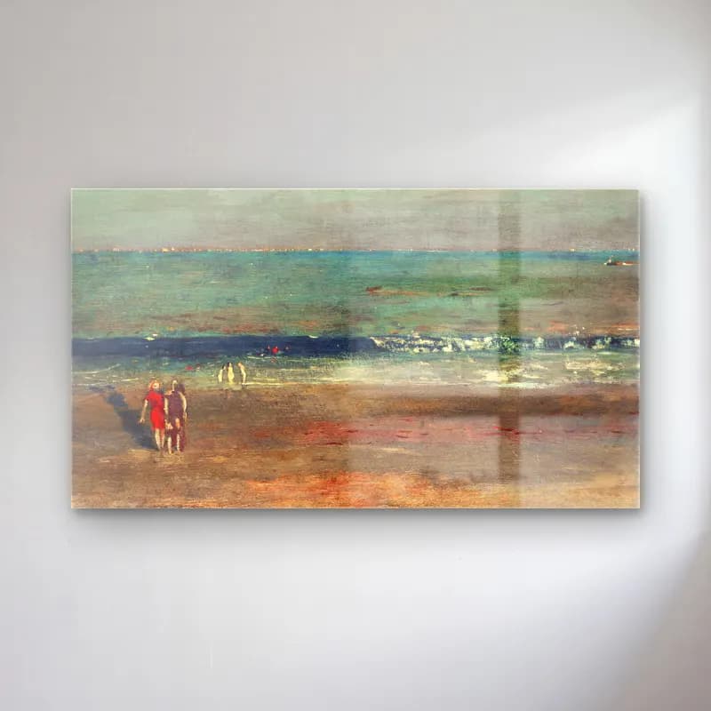Winslow Homer – The Beach, Late Afternoon cam tablo — Winslow Homer – The Beach, Late Afternoon — empresyonist dalgalı sahil