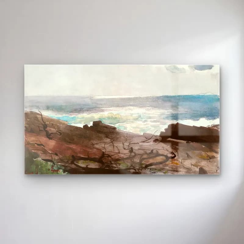 Winslow Homer – sunshine and shadow prouts neck cam tablo — Winslow Homer – sunshine and shadow prouts neck — suluboya dalgalı sahil