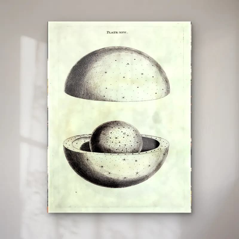 Vintage Gök Haritası No. 2 cam tablo — Vintage Gök Haritası No. 2 — vintage gök haritası