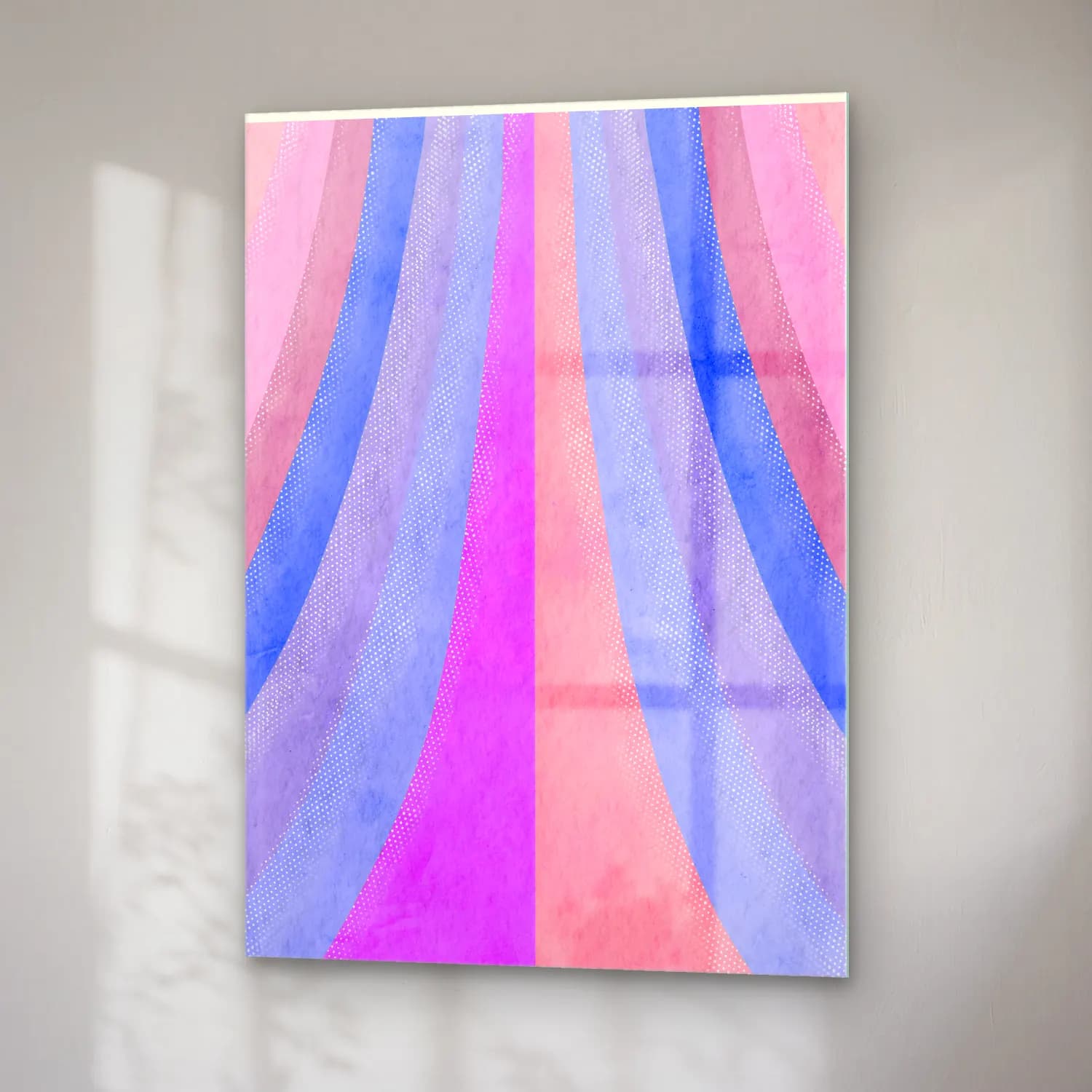 Pastel Renk Alanları No. 37 cam tablo — sağ açıdan görünüm