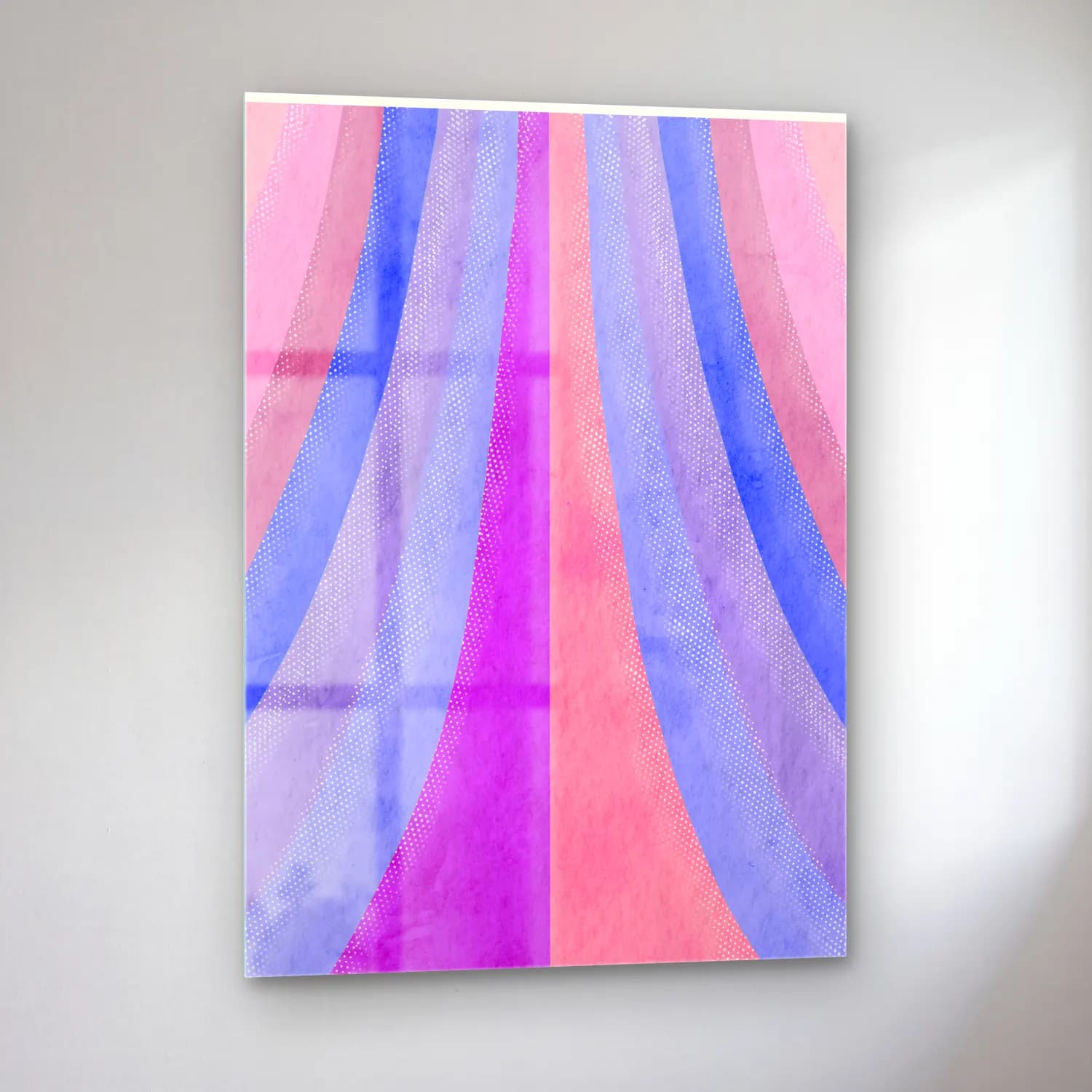 Pastel Renk Alanları No. 37 cam tablo — sol açıdan görünüm