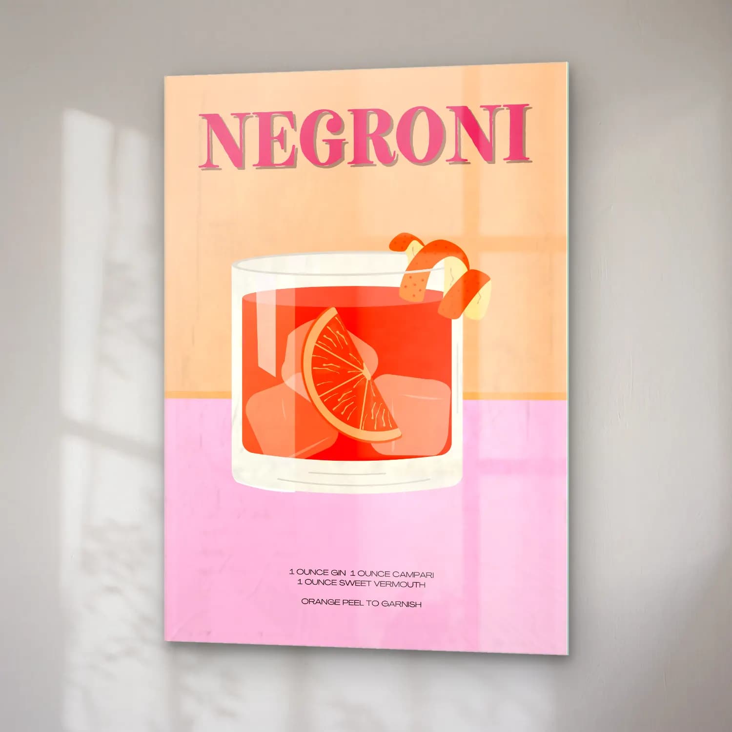 Retro Kokteyl No. 11 cam tablo — sağ açıdan görünüm