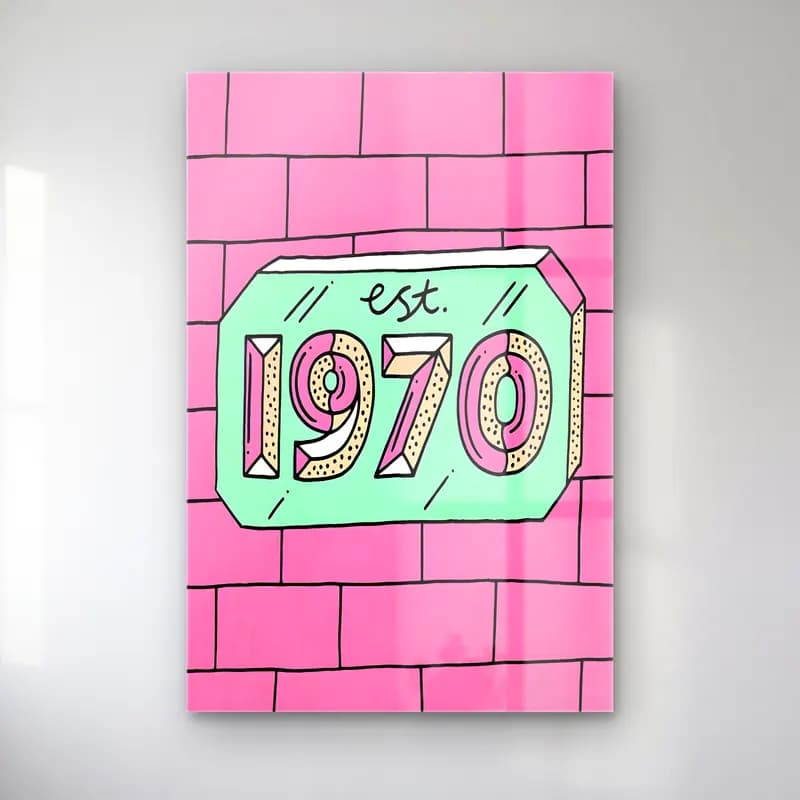 Retro Yazılı Tasarım No. 17 cam tablo — Retro Yazılı Tasarım No. 17 — retro yazılı tasarım