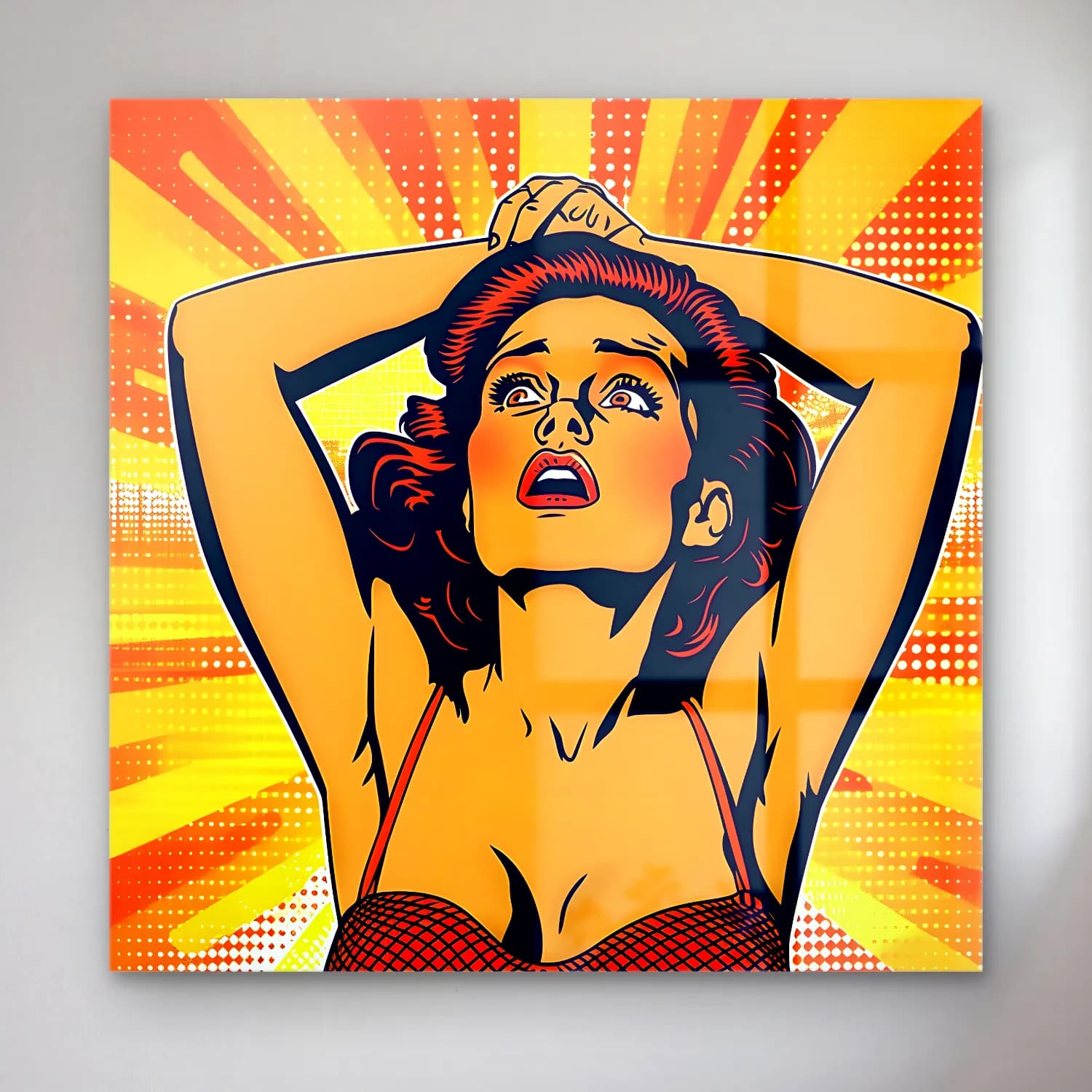 Pop Art Kadın Portresi No. 30 cam tablo — Pop Art Kadın Portresi No. 30 — pop art kadın portresi