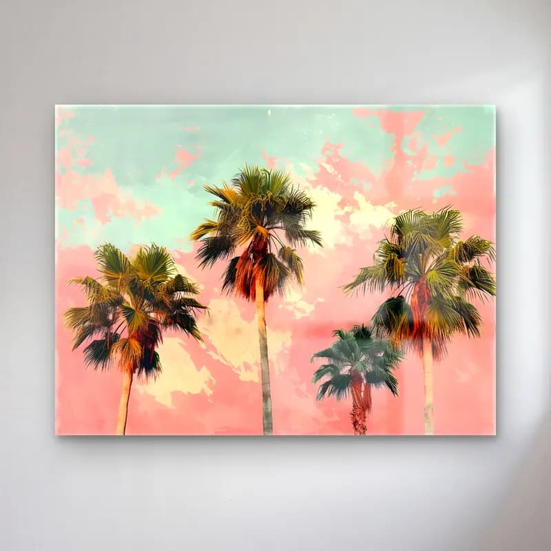 Pastel Palmiyeli Tropik Sahil No. 37 cam tablo — Pastel Palmiyeli Tropik Sahil No. 37 — pastel palmiyeli tropik sahil