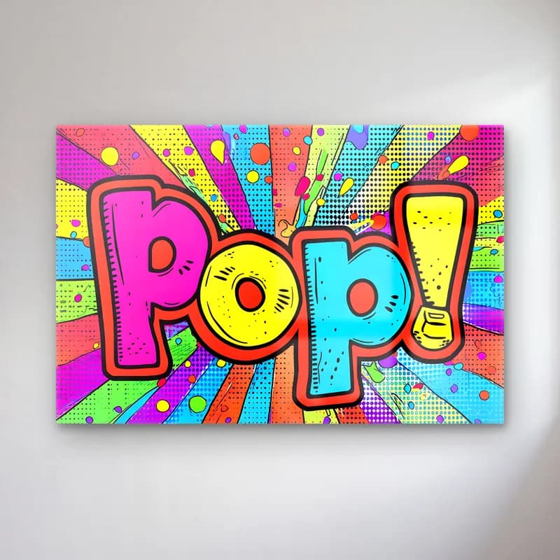 Pop Art Yazılı Tasarım – Sarı Tonlar cam tablo — Pop Art Yazılı Tasarım – Sarı Tonlar — pop art yazılı tasarım