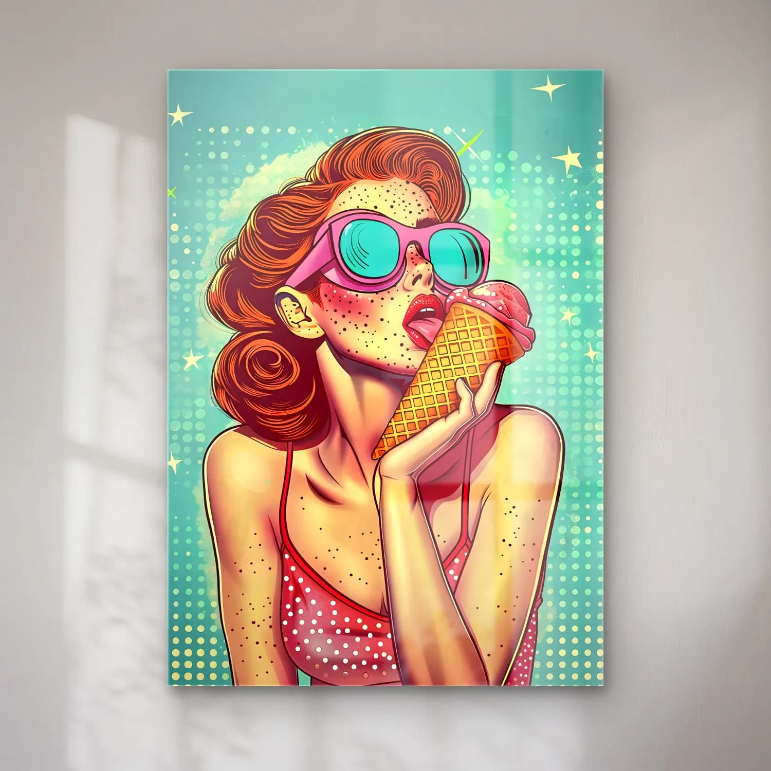 Pop Art Dondurma No. 8 cam tablo — Pop Art Dondurma No. 8 — pop art dondurma