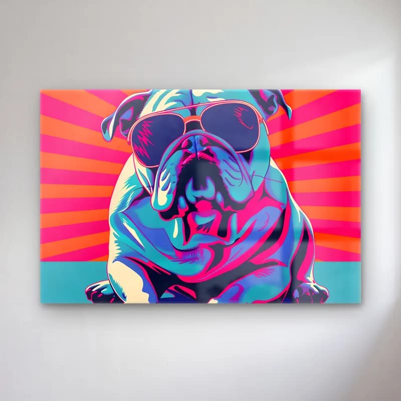 Pop Art Köpek – Mor Tonlar cam tablo — Pop Art Köpek – Mor Tonlar — pop art köpek