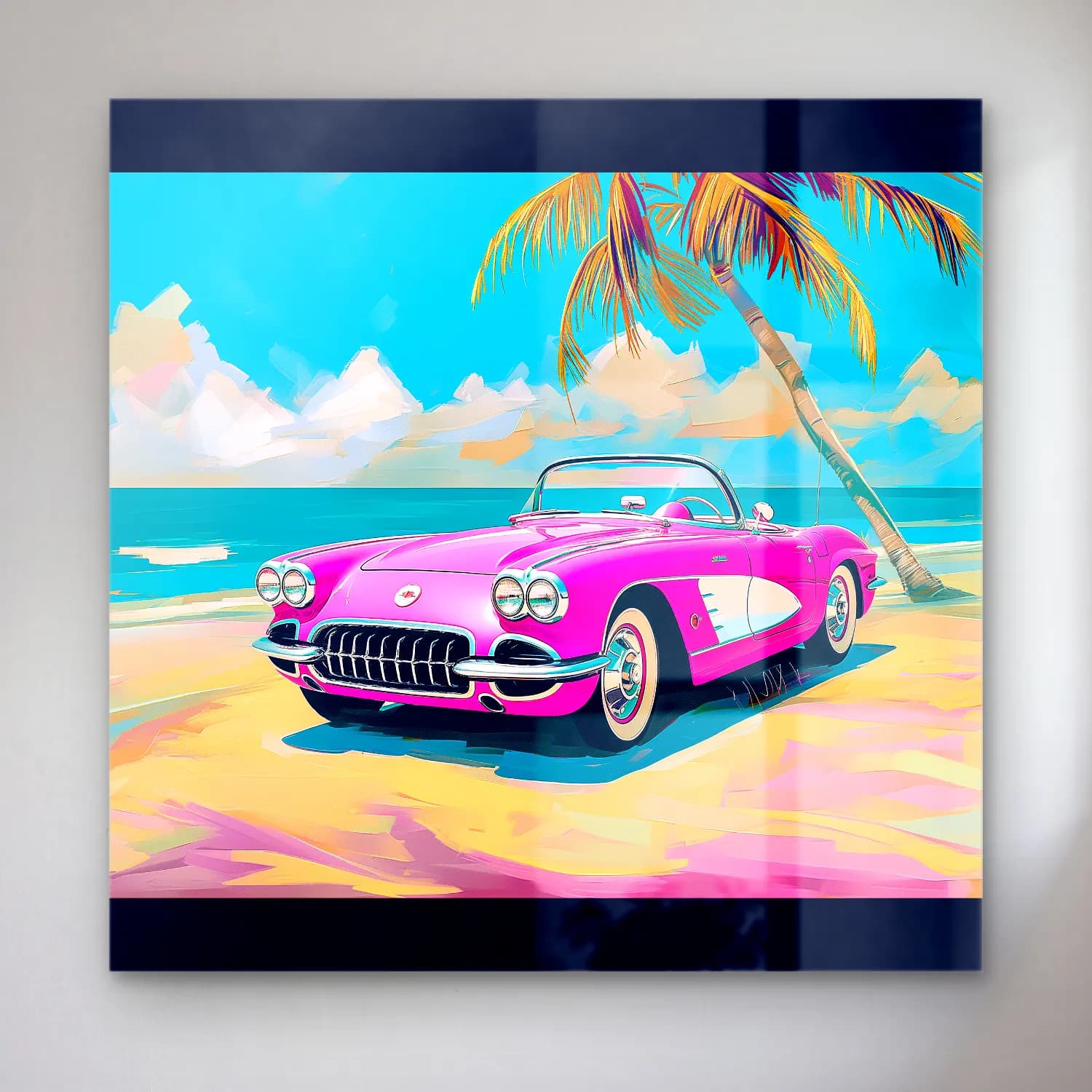 Pastel Klasik Araba No. 4 cam tablo — Pastel Klasik Araba No. 4 — pastel klasik araba