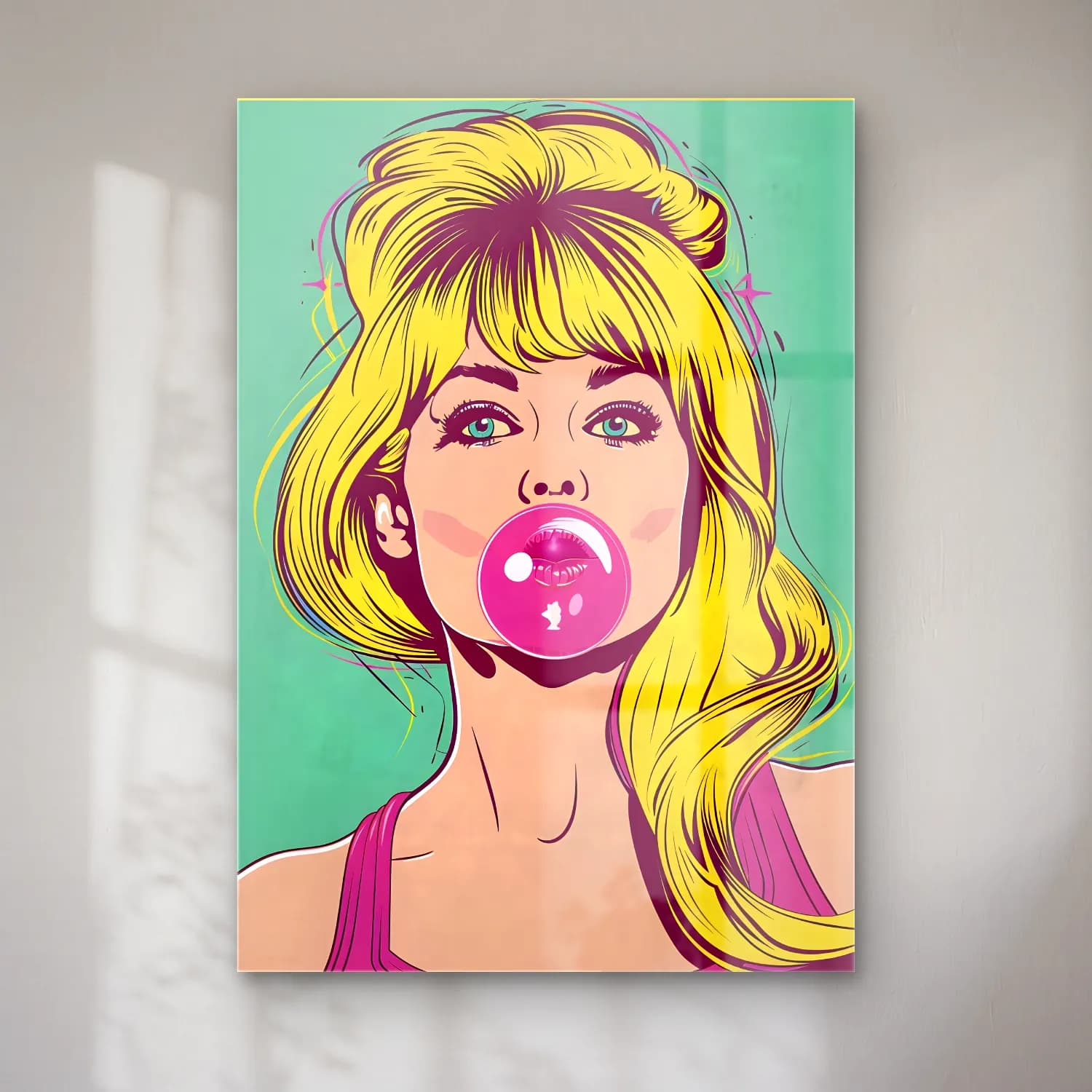 Pop Art Kız Çocuğu Portresi No. 8 cam tablo — Pop Art Kız Çocuğu Portresi No. 8 — pop art kız çocuğu portresi
