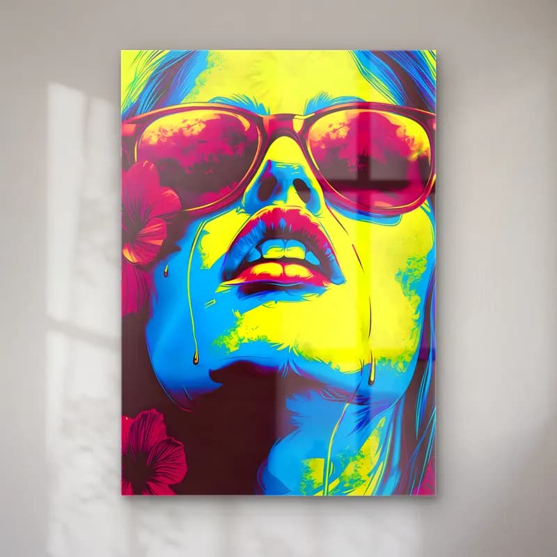 Pop Art Kadın Portresi No. 38 cam tablo — Pop Art Kadın Portresi No. 38 — pop art kadın portresi