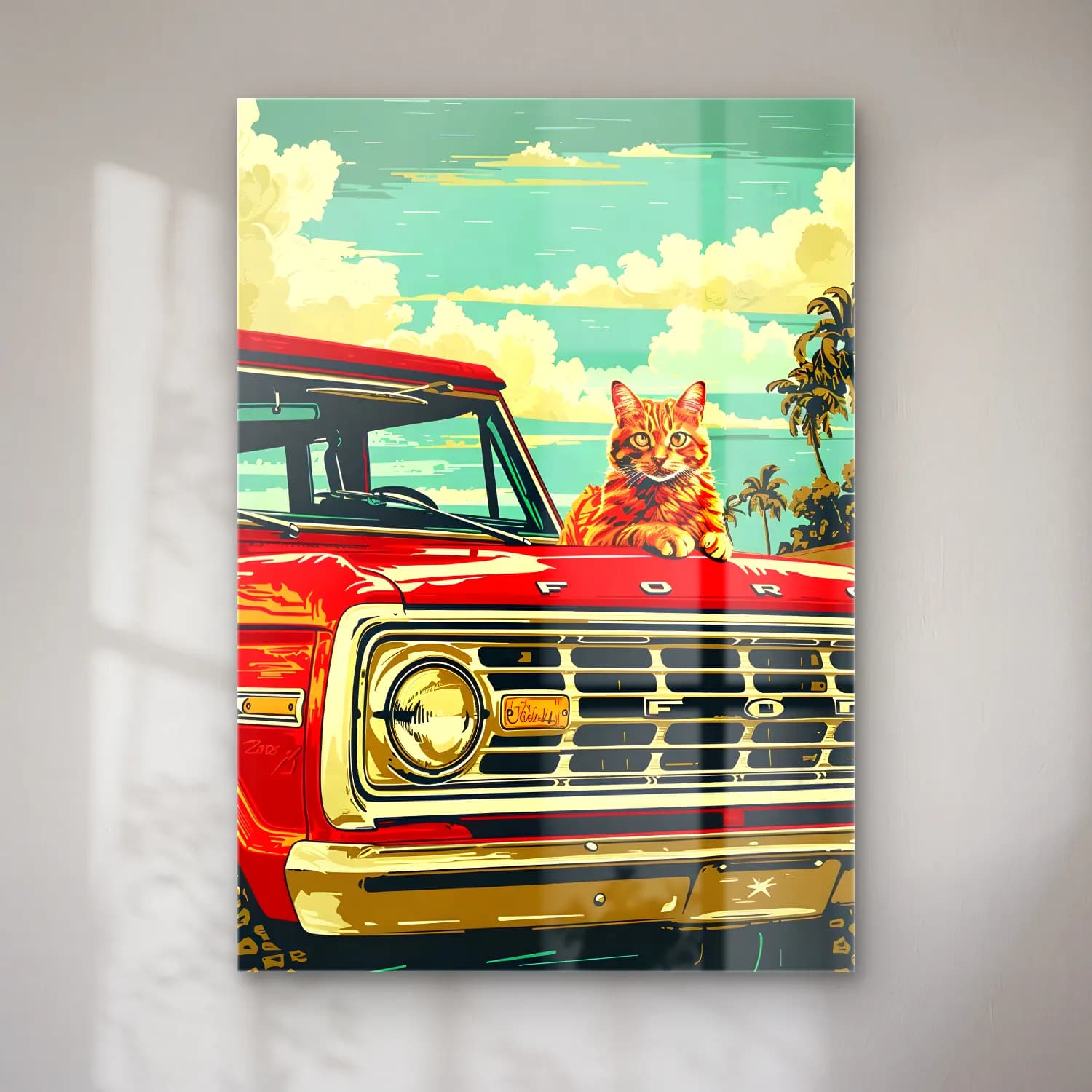 Retro Kedi No. 4 cam tablo — Retro Kedi No. 4 — retro kedi