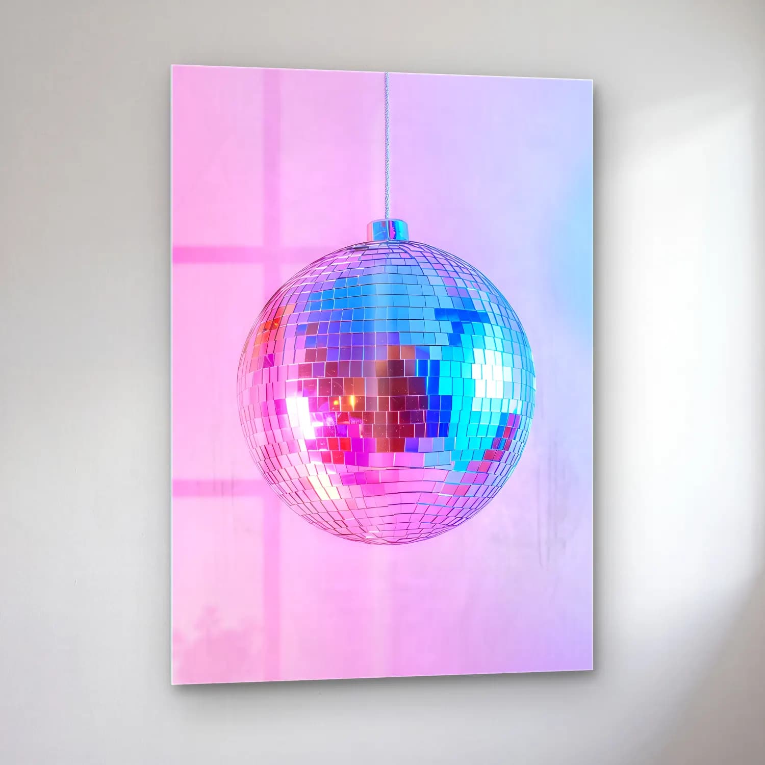 Pastel Yılbaşı Süsleri No. 52 cam tablo — sol açıdan görünüm