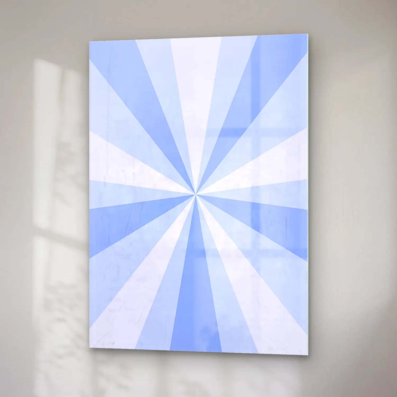 Pastel Dalgalı Çizgiler No. 5 cam tablo — sağ açıdan görünüm