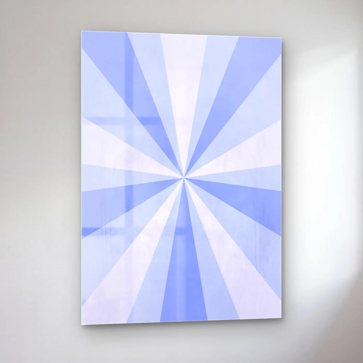 Pastel Dalgalı Çizgiler No. 5 cam tablo — sol açıdan görünüm