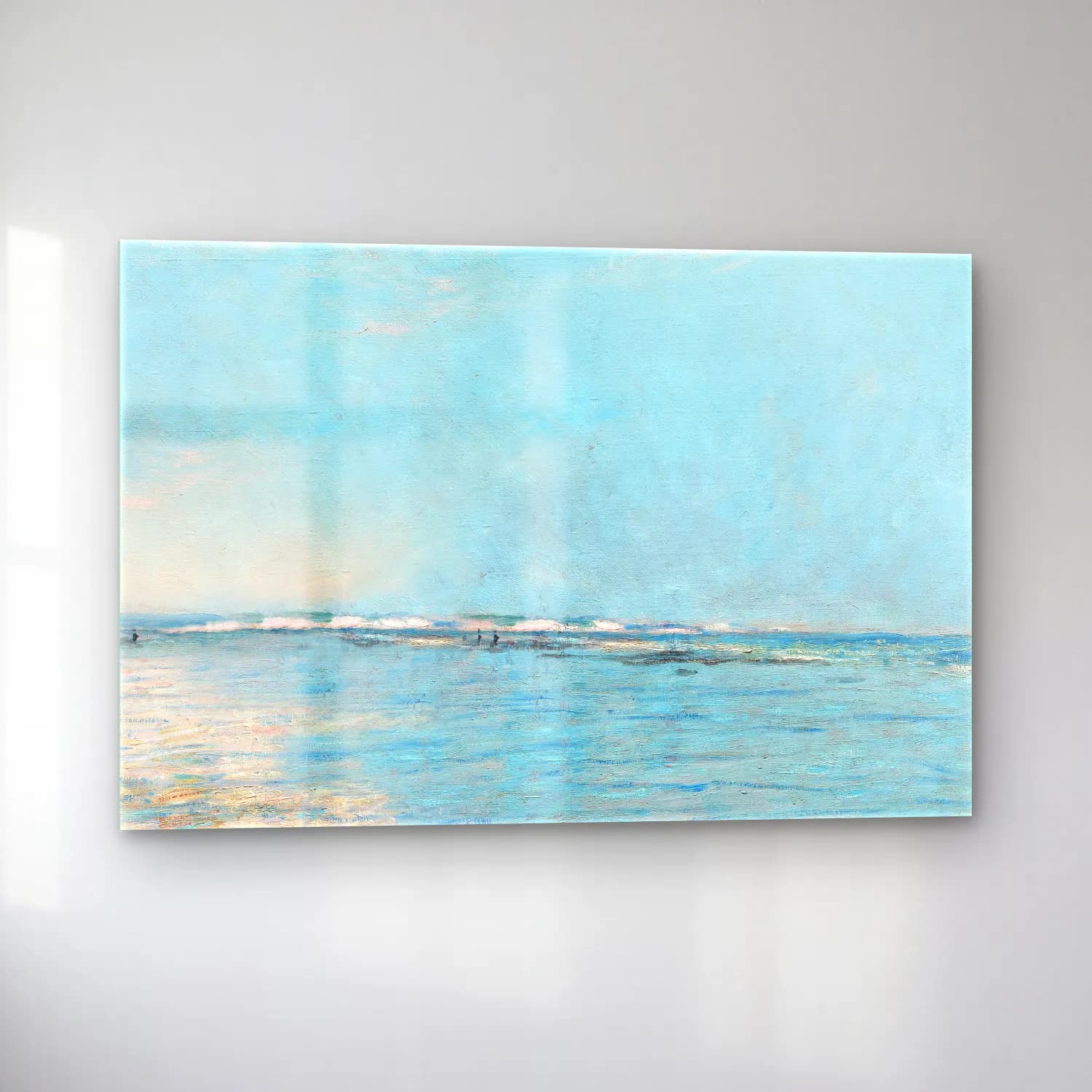 Claude Monet – Sakin Deniz Ufku cam tablo — sol açıdan görünüm