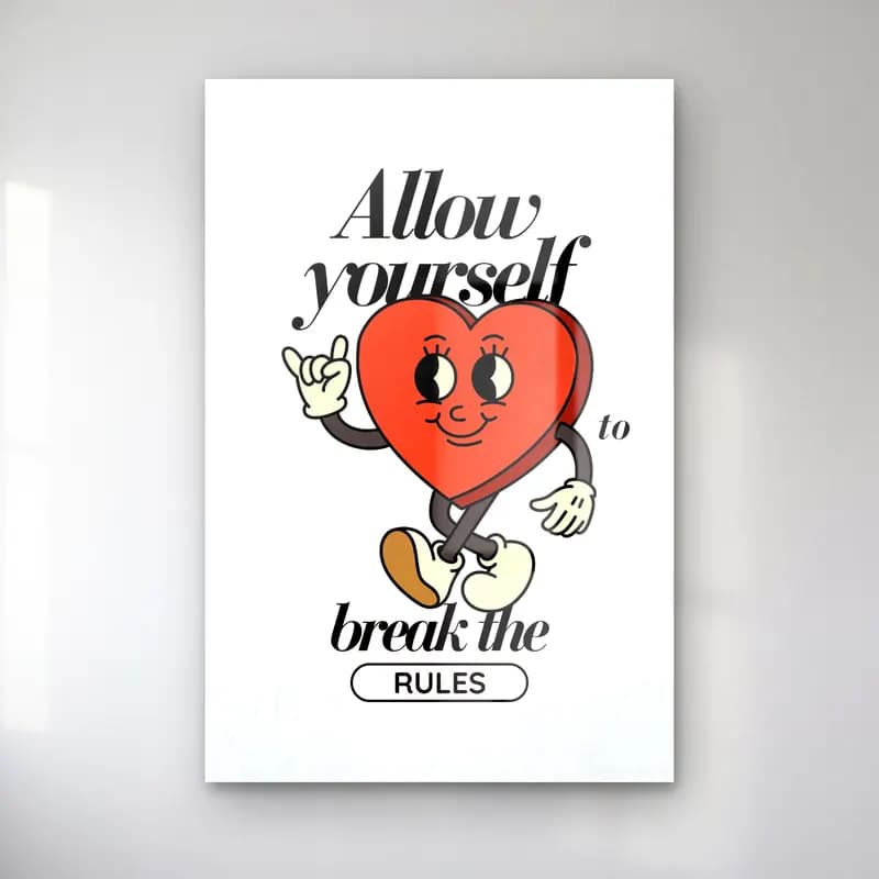 RETRO - TRENDY – Söz Posteri – Kırmızı Tonlar cam tablo — RETRO - TRENDY – Söz Posteri – Kırmızı Tonlar — sevimli i̇llüstrasyon söz posteri