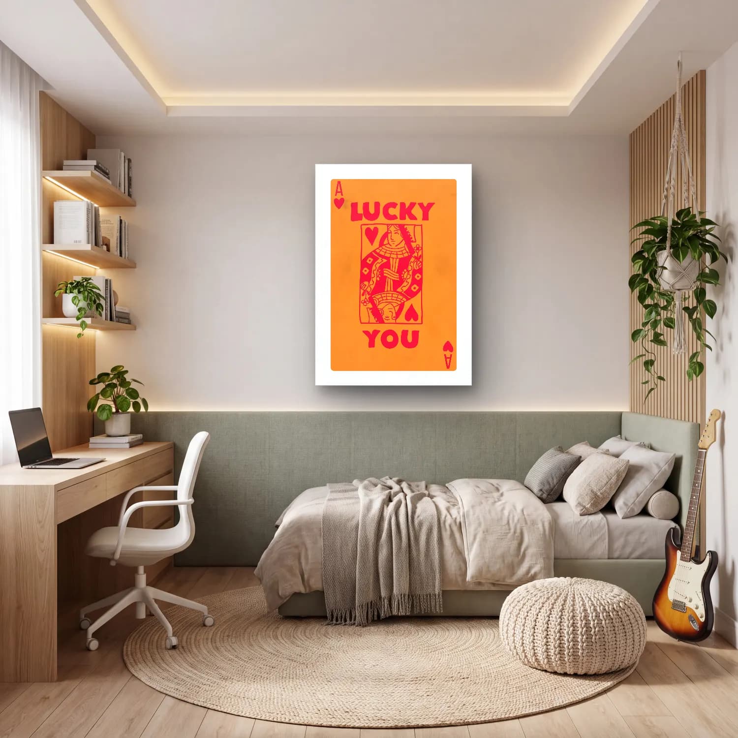 RETRO - TRENDY – Yazılı Tasarım No. 14 cam tablo — genç odasında