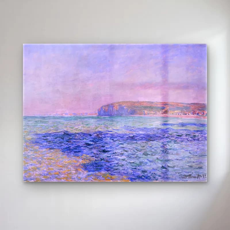 Claude Monet – Dalgalı Sahil cam tablo — Claude Monet – Dalgalı Sahil — empresyonist dalgalı sahil