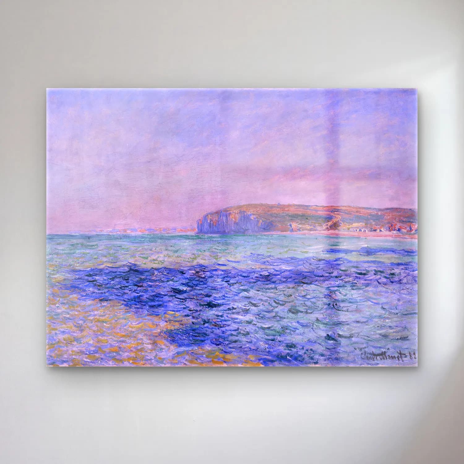 Claude Monet – Dalgalı Sahil cam tablo — Claude Monet – Dalgalı Sahil — empresyonist dalgalı sahil