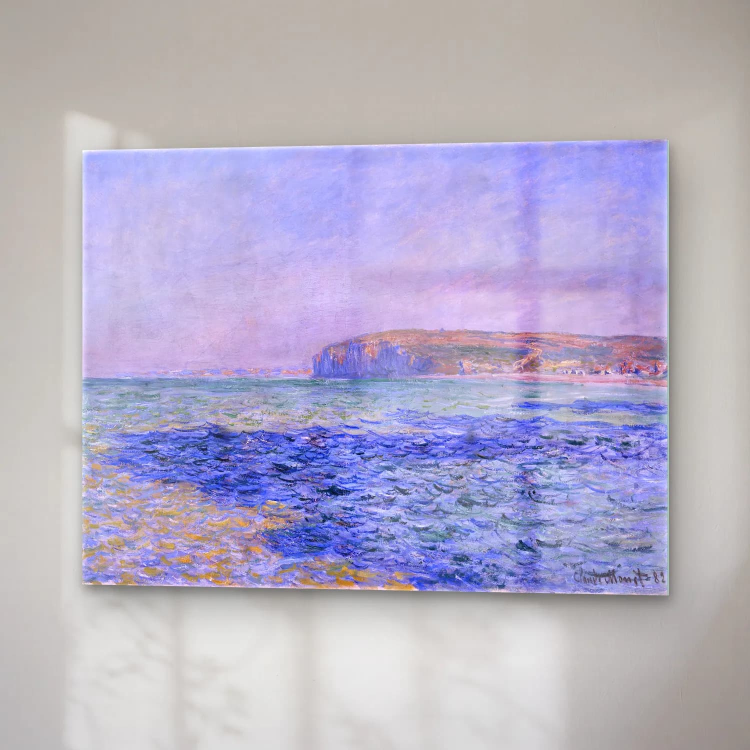Claude Monet – Dalgalı Sahil cam tablo — sağ açıdan görünüm