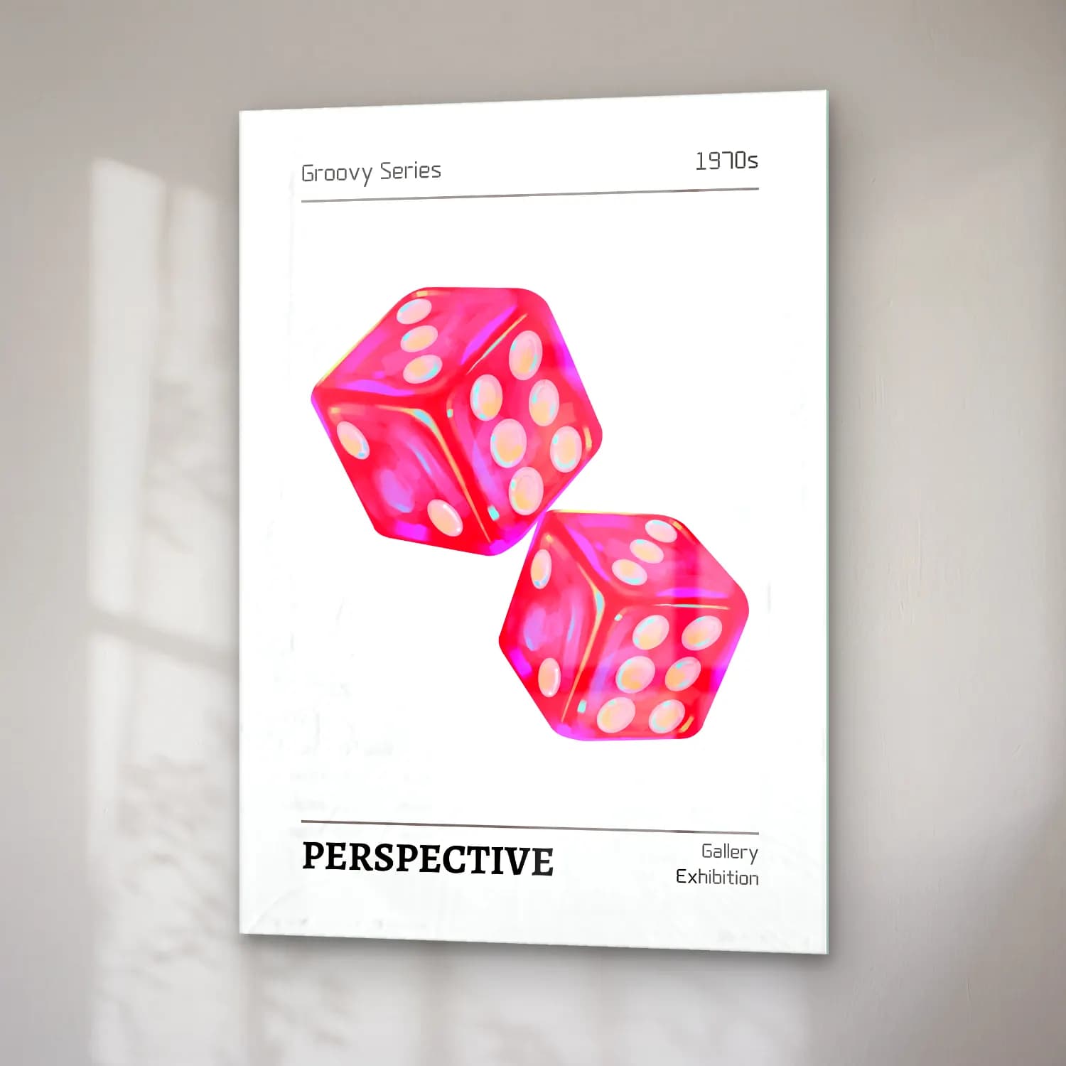 RETRO - TRENDY – Dama Deseni No. 12 cam tablo — sağ açıdan görünüm