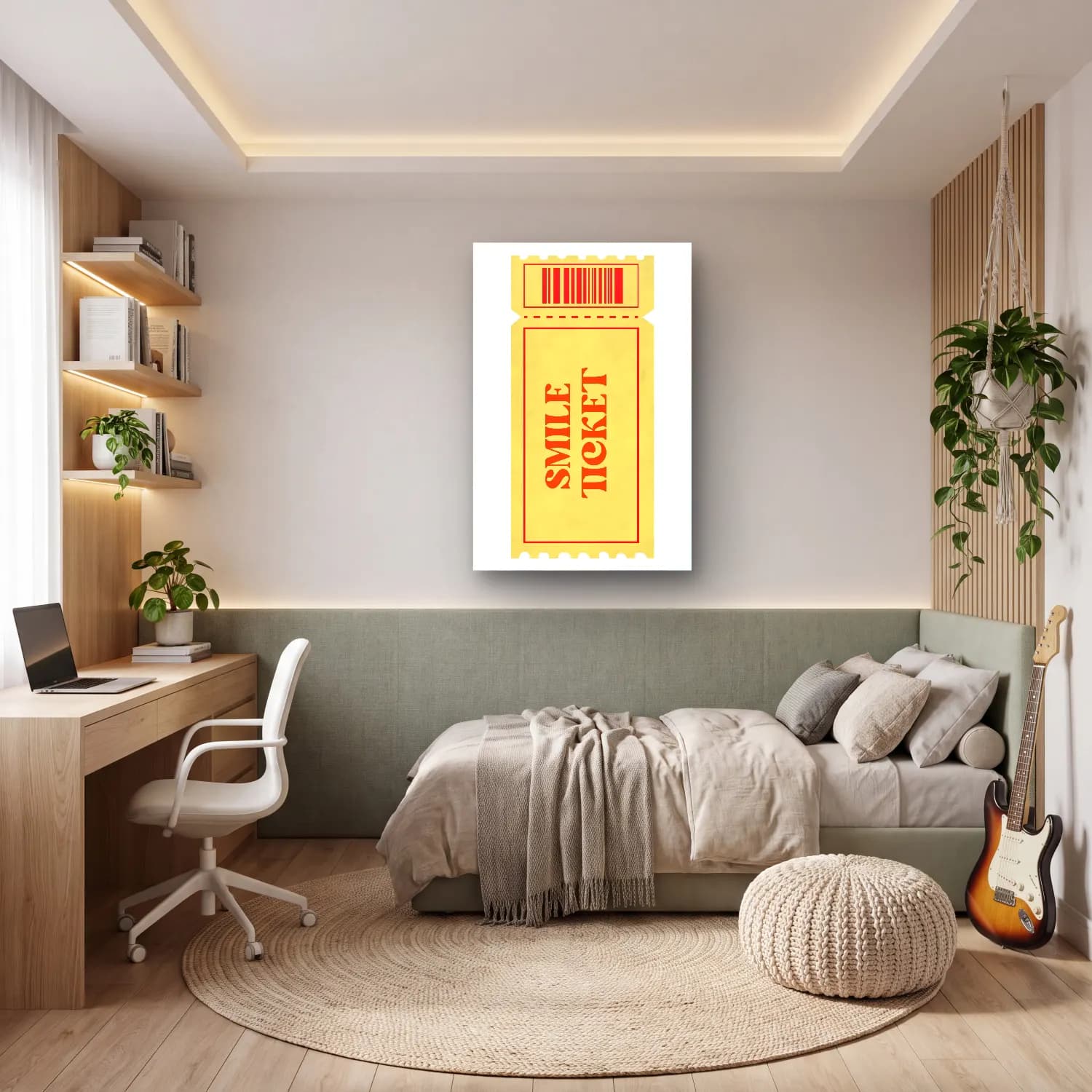 RETRO - TRENDY – Vazo – Turuncu Tonlar cam tablo — genç odasında