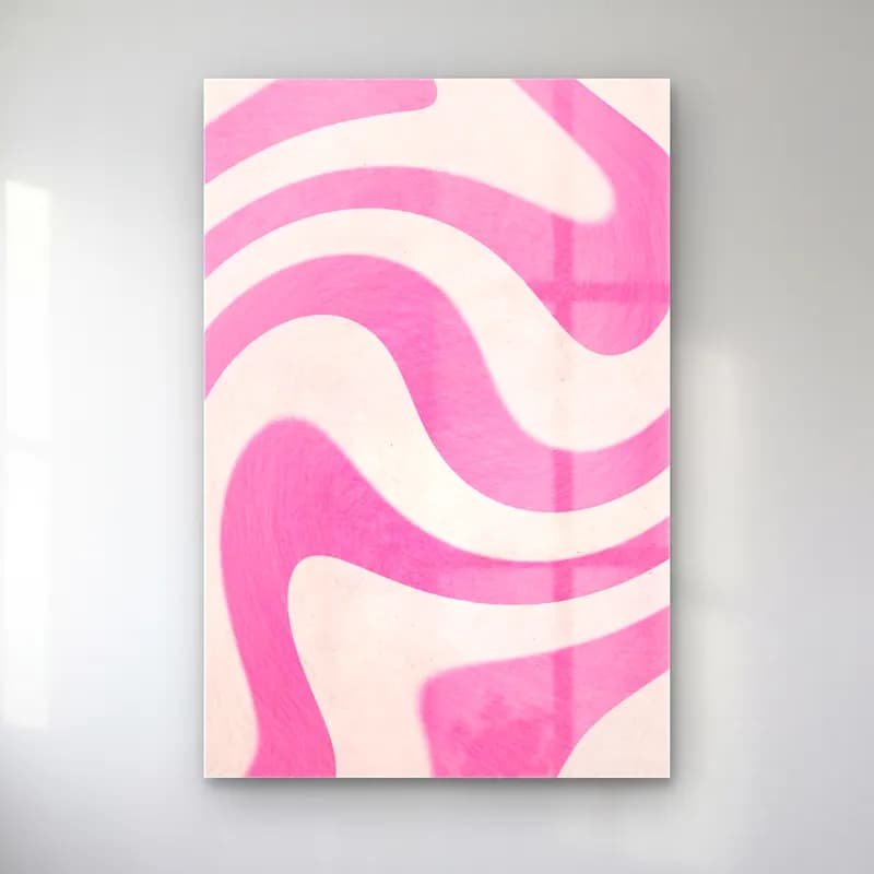 RETRO - TRENDY – Dalgalı Çizgiler – Pembe Tonlar cam tablo — RETRO - TRENDY – Dalgalı Çizgiler – Pembe Tonlar — pastel dalgalı çizgiler