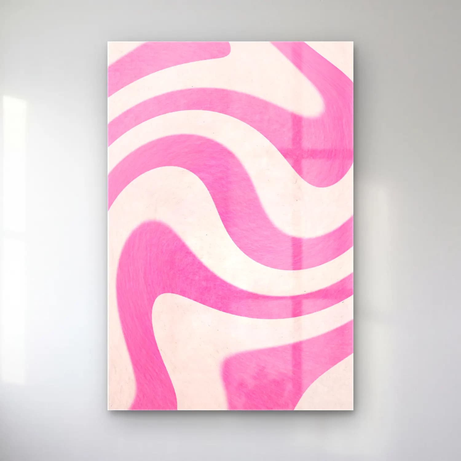 RETRO - TRENDY – Dalgalı Çizgiler – Pembe Tonlar cam tablo — RETRO - TRENDY – Dalgalı Çizgiler – Pembe Tonlar — pastel dalgalı çizgiler