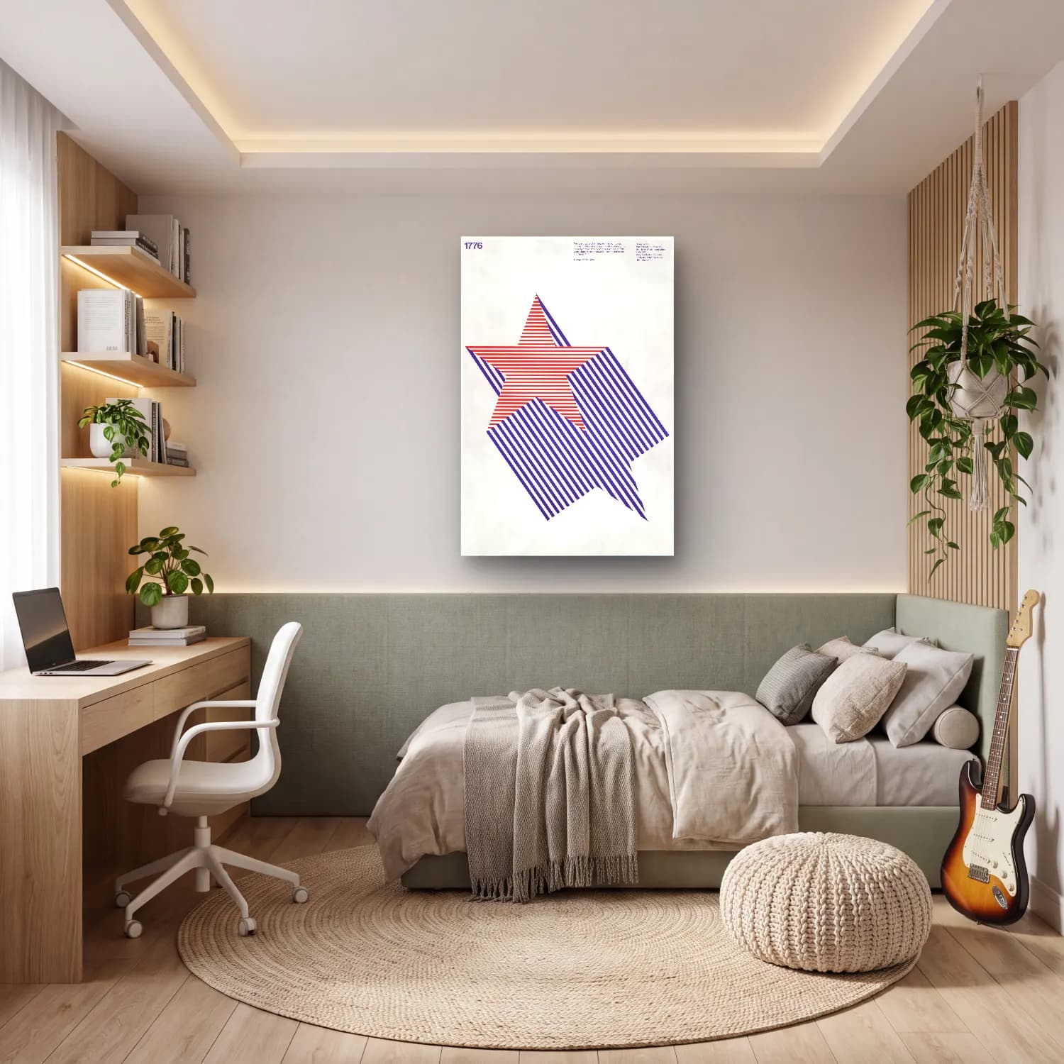 Pop Art Soyut Formlar – Kırmızı Tonlar cam tablo — genç odasında