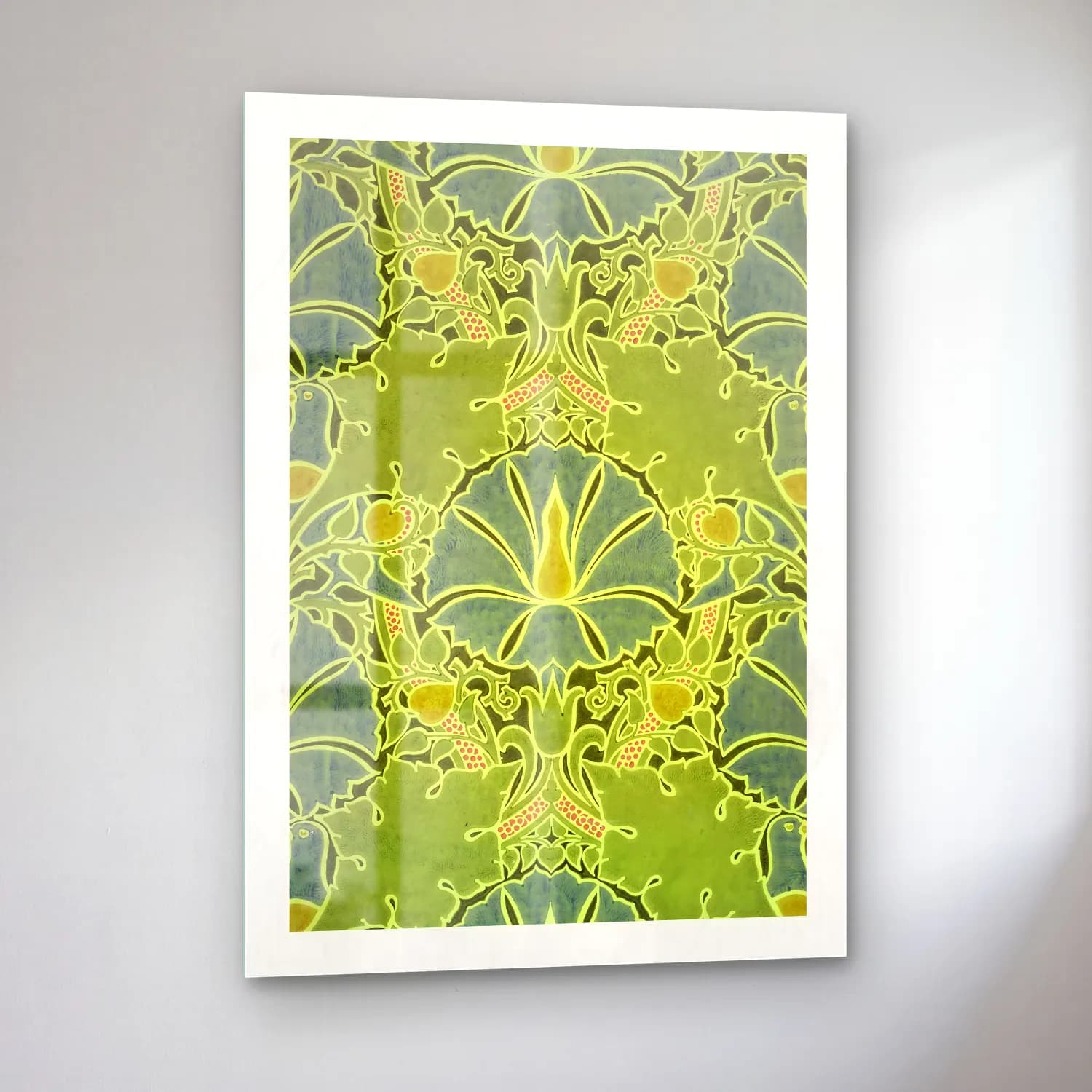 Pastel Çiçek Deseni No. 2 cam tablo — sol açıdan görünüm
