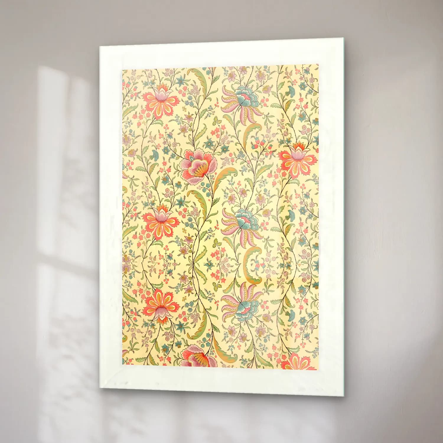 Pastel Çiçek Deseni No. 3 cam tablo — sağ açıdan görünüm