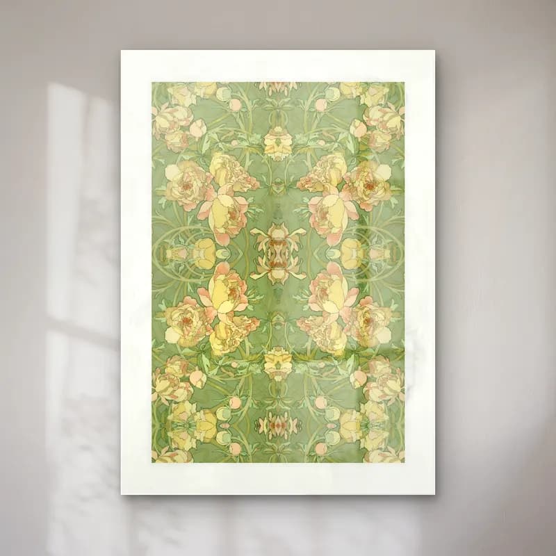 Pastel Çiçek Deseni No. 4 cam tablo — Pastel Çiçek Deseni No. 4 — pastel çiçek deseni