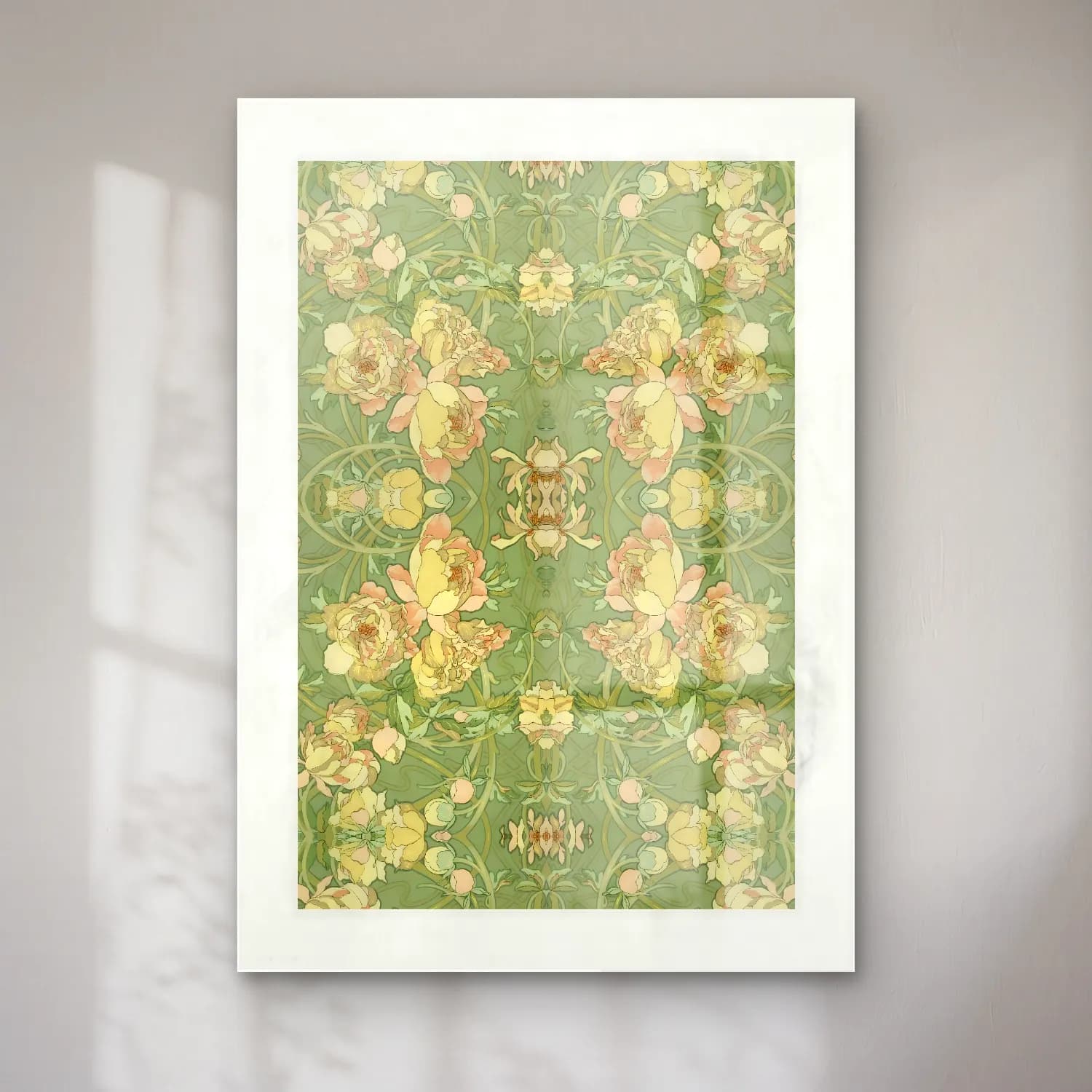 Pastel Çiçek Deseni No. 4 cam tablo — Pastel Çiçek Deseni No. 4 — pastel çiçek deseni