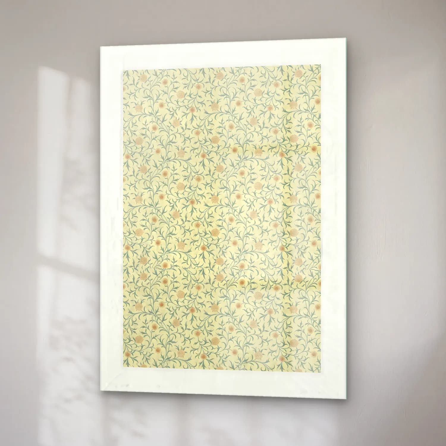 Pastel Çiçek Deseni No. 5 cam tablo — sağ açıdan görünüm