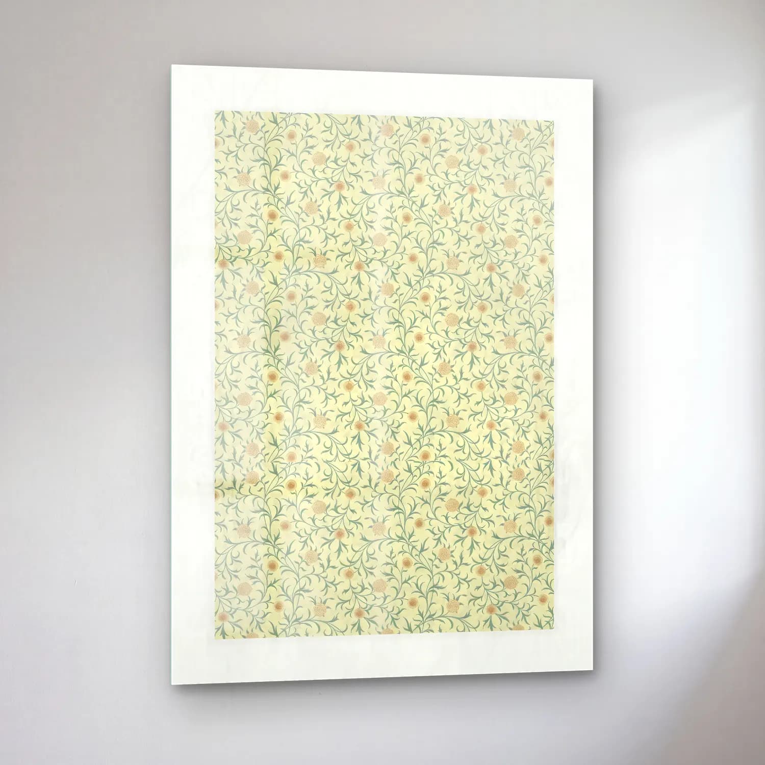 Pastel Çiçek Deseni No. 5 cam tablo — sol açıdan görünüm