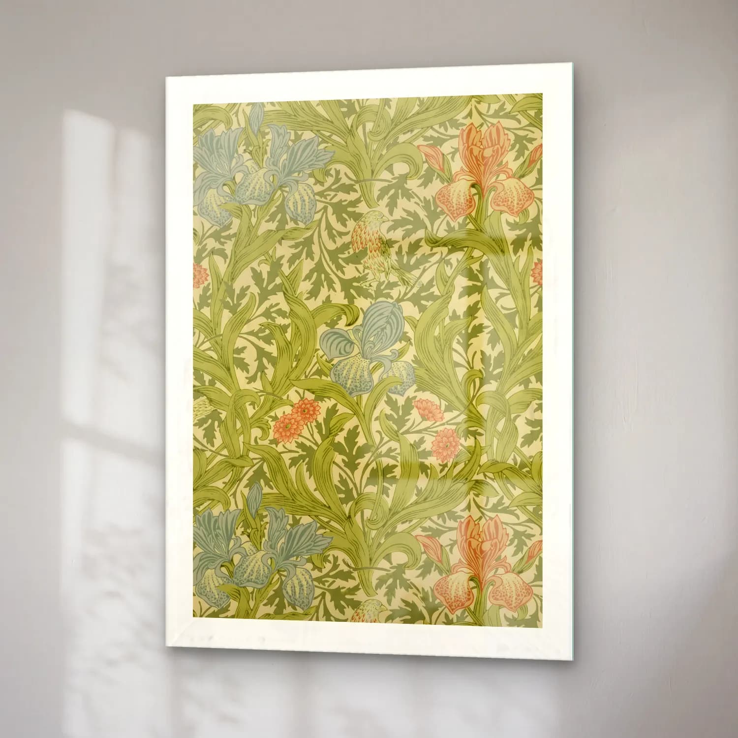 Pastel Çiçek Deseni No. 6 cam tablo — sağ açıdan görünüm