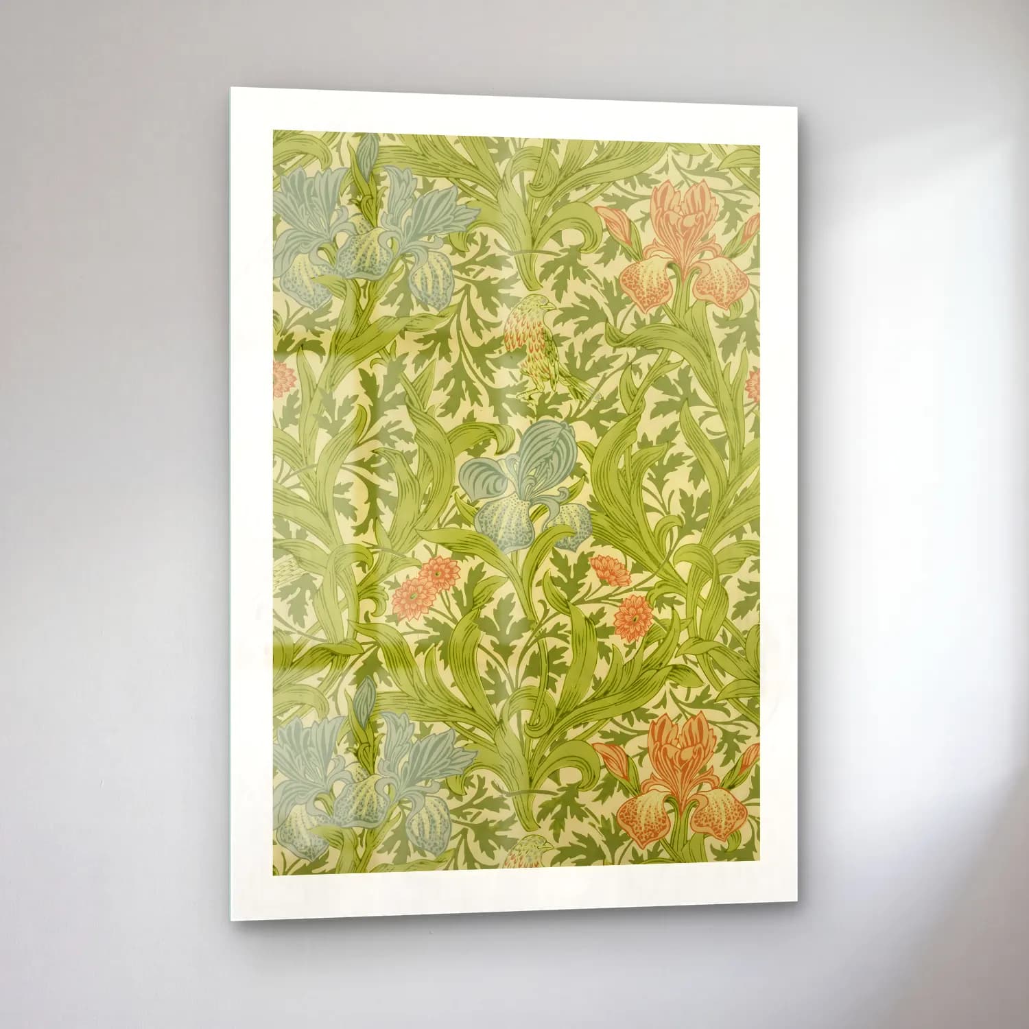 Pastel Çiçek Deseni No. 6 cam tablo — sol açıdan görünüm