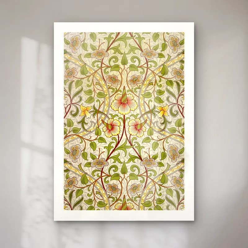 Retro Çiçek Deseni No. 3 cam tablo — Retro Çiçek Deseni No. 3 — retro çiçek deseni
