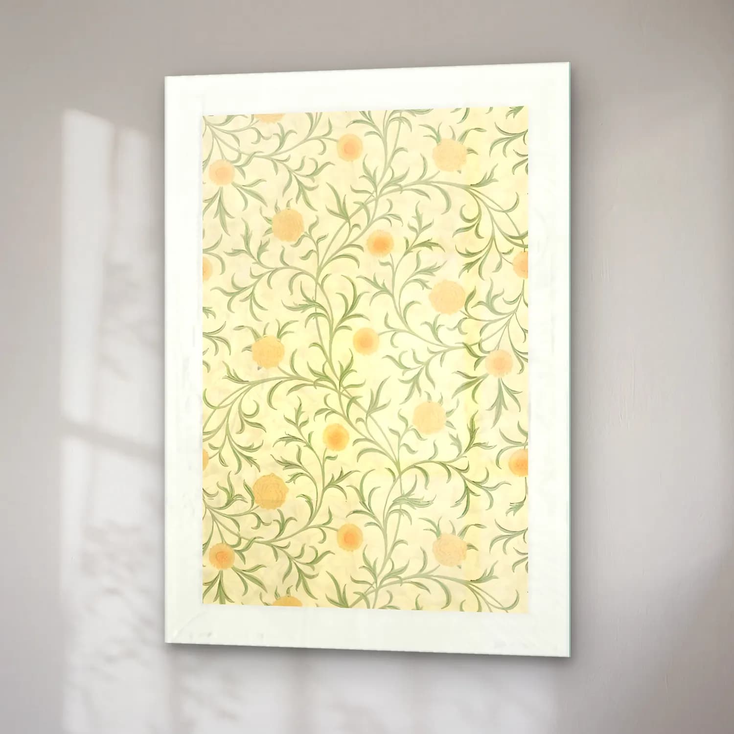 Pastel Çiçek Deseni No. 7 cam tablo — sağ açıdan görünüm