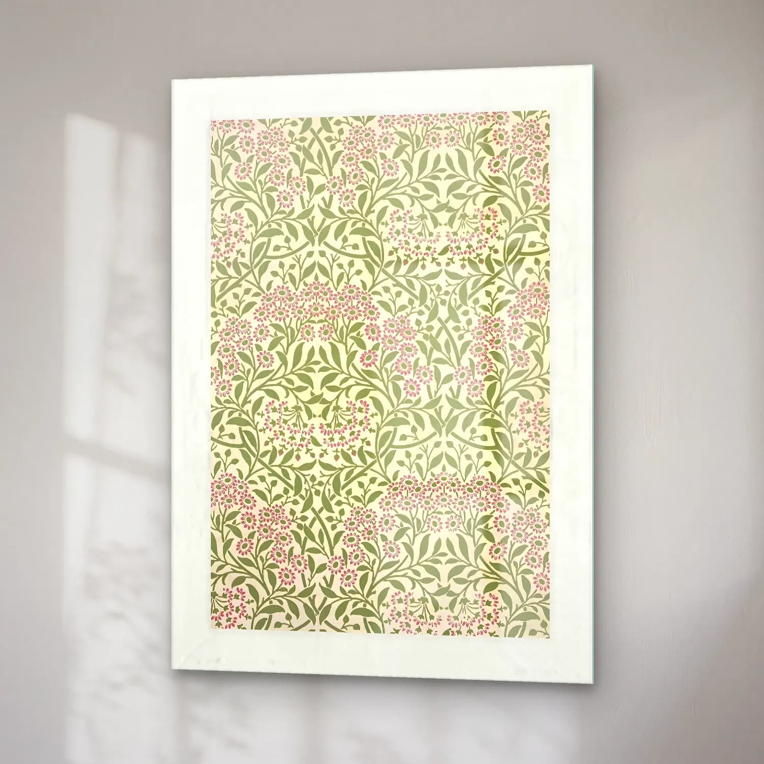 Pastel Çiçek Deseni No. 8 cam tablo — sağ açıdan görünüm