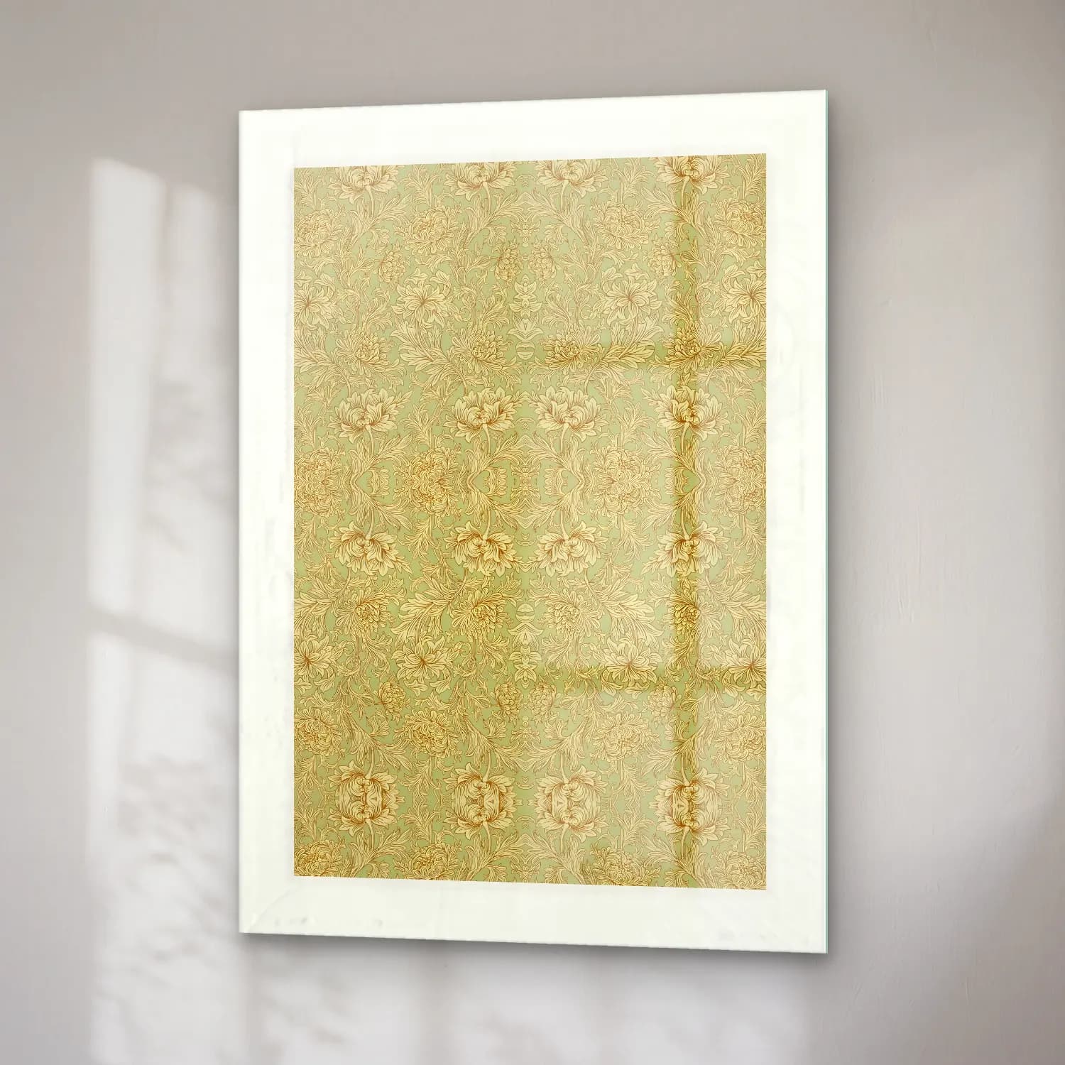 Pastel Çiçek Deseni No. 9 cam tablo — sağ açıdan görünüm