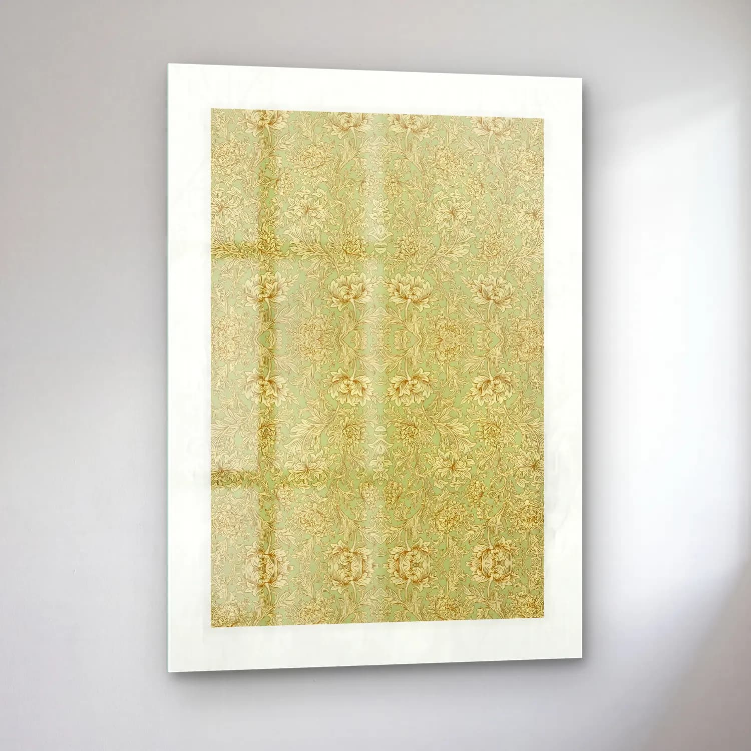 Pastel Çiçek Deseni No. 9 cam tablo — sol açıdan görünüm