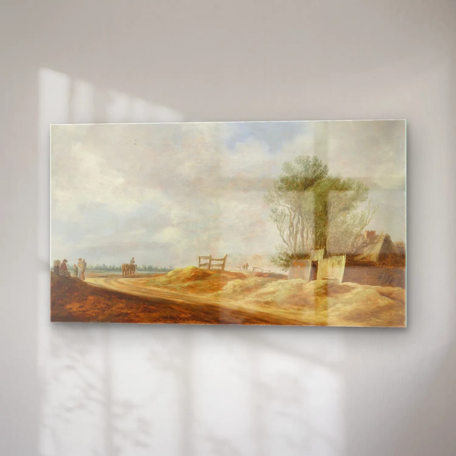 Jan van Goyen – An extensive landscape with a cottage and travellers on an… cam tablo — sağ açıdan görünüm